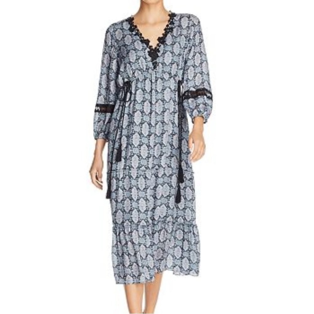 Kobi Halperin Blue and Black Lace Dress - Picture 1 of 9